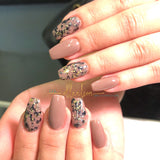 Black and gold foil nail art